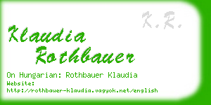 klaudia rothbauer business card